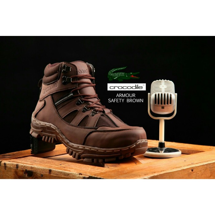 Sepatu Pria crocodile Armor Boots Safety Tracking Kerja Proyek Grade Original