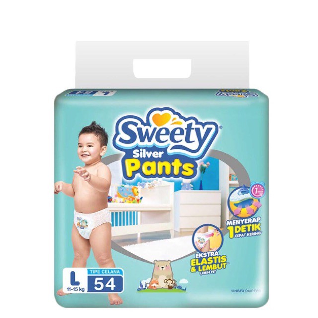 Sweety Silver Pants L 54 11 - 15Kg Diapers L54 Popok Celana Bayi Pampers