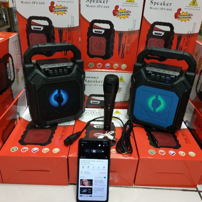 Speaker Bluetooth + mic 668H Suara extra Bass