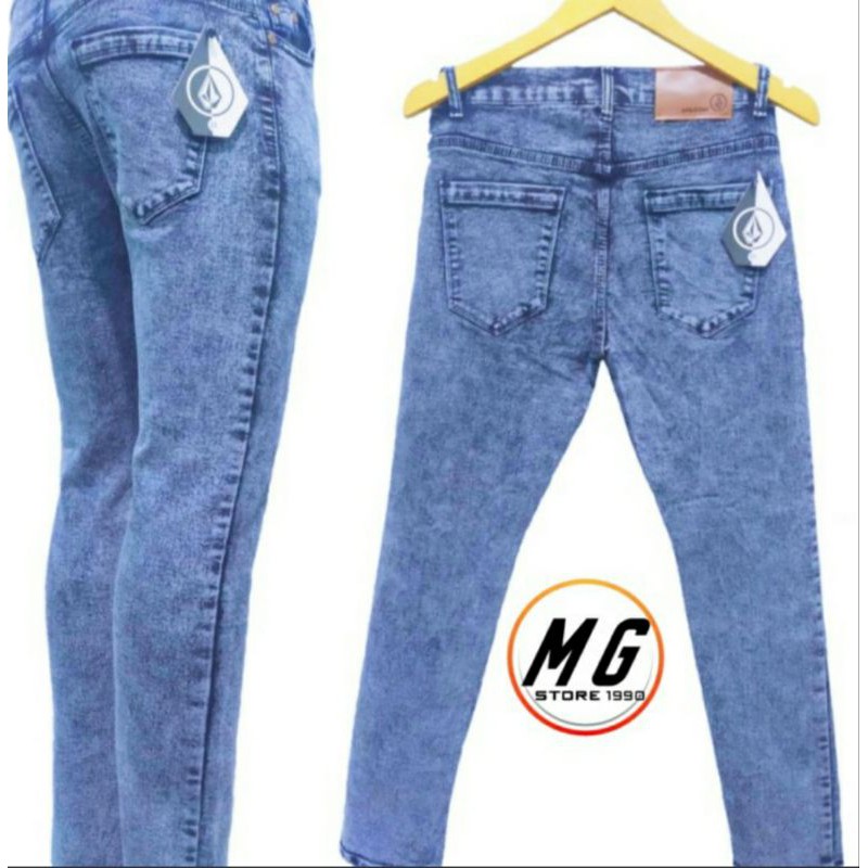 CELANA JEANS SOFT PRIA DENIM STREET PENSIL MURAH SNOW