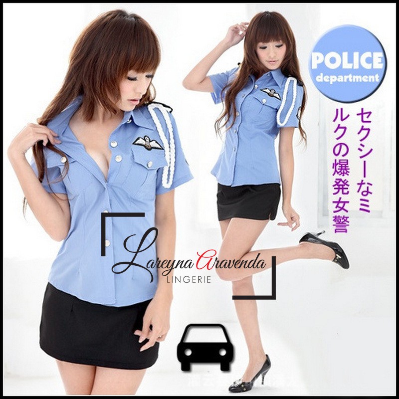 Set Lingerie Sexy + Rok Mini Model Cosplay Japan Police LG130