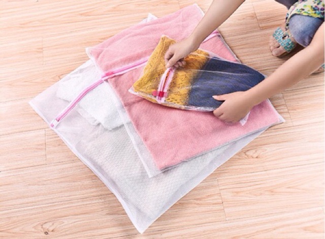 SIZE 50 x 60 CM LAUNDRY NET JARING PENGAMAN CUCI BAJU DENGAN ZIPPER