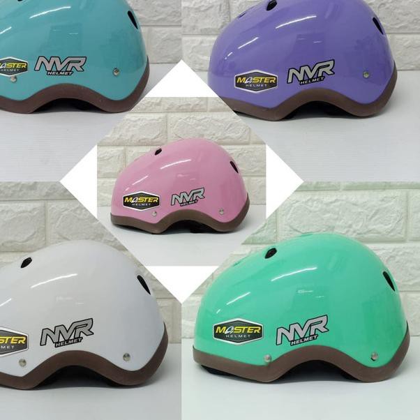 DI-744>> HELM SEPEDA NVR SEPEDA LIPAT HELM SEPEDA WARNA PASTEL - Pink pastel