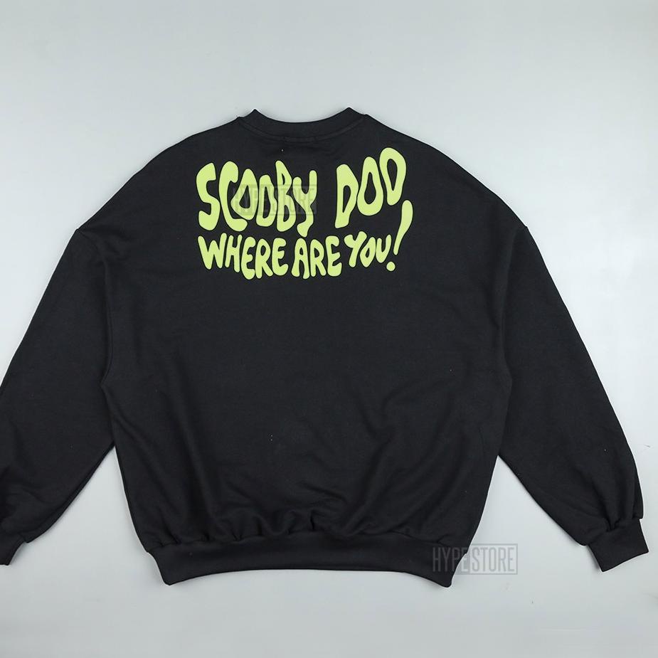 ❪GaG₳❫ Pull and Bear BLACK SCOOBY DOO SWEATSHIRT 15-1770/OV1574 Lagi viral