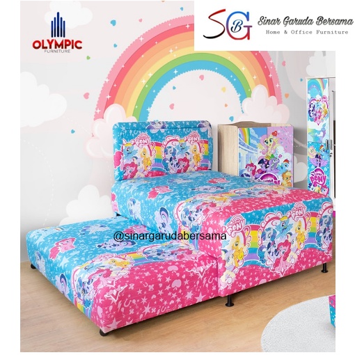 SPRING BED ANAK 2IN1 LITTLE PONY / KASUR TIDUR ANAK PEREMPUAN KARAKTER LITTLE PONY