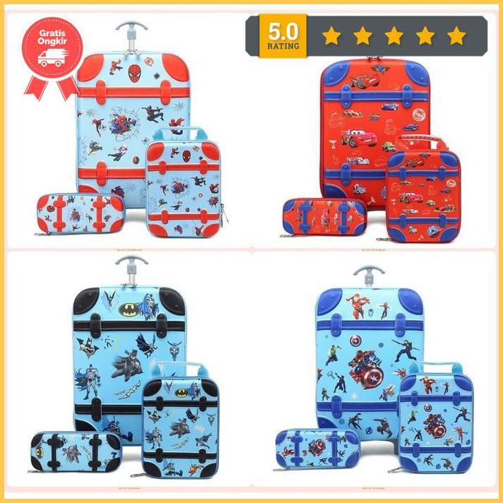 Tas Troli Koper Anak Laki Laki Sd 3D 3In1 6 Roda/ Tas Roda Anak - Mcqueen Jntna8900