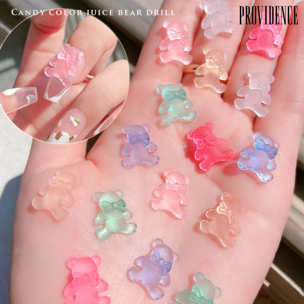 Providence 30Pcs/Set Nail Ornaments Shiny Effect Ice Penetration Bear Shape Fashion Polish UV Gel Manicure Accessories for Female