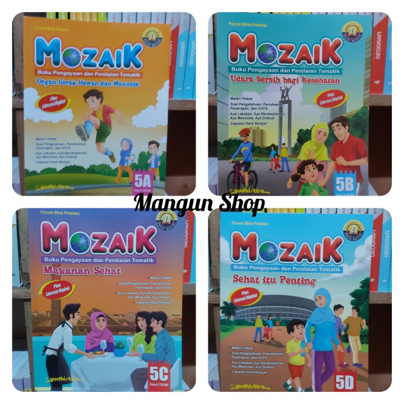 Buku Mozaik Pengayaan dan Penilaian Tematik SD Kelas 5 ( A,B,C,D,E,F G H,I ) K13 Revisi ( Yudistira)