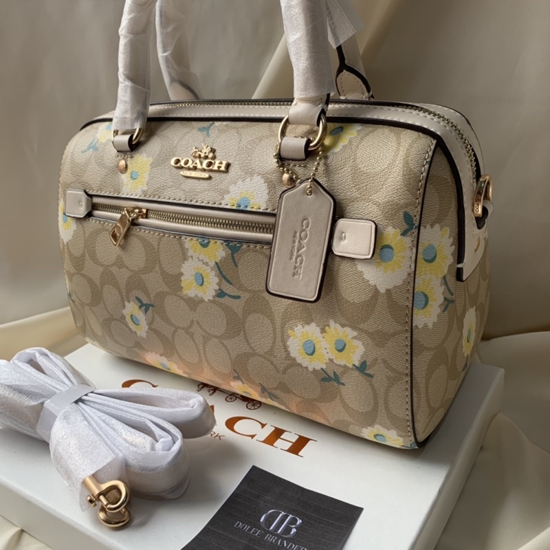 Coach Rowan Satchel In Signature Canvas With Daisy Print (C2849)