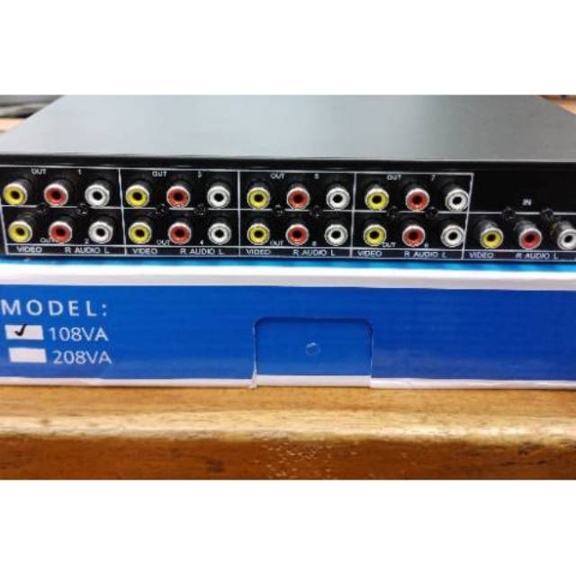 VIDEO AUDIO AMP SPLITTER RAYDEN AMP SB-108VA  PEMBAGI RCA VIDEO IN 1 OUT 8 MURAH