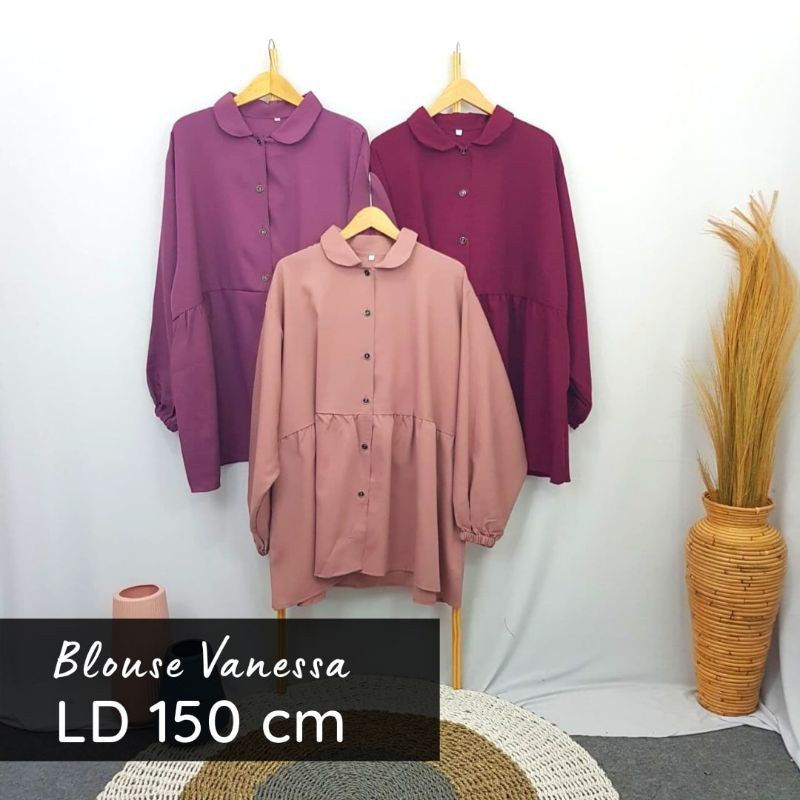 PAKAIAN BLOUSE / BLUS LD150 MUSLIM WANITA ATASAN JUMBO BIG SIZE OVERSIZE KEKINIAN TERBARU MURAH COD