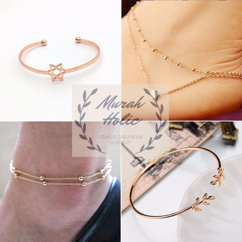 MURHOL Gelang Tangan Kaki Fashion Wanita Bangle Bracelet Aksesoris Lucu Murah