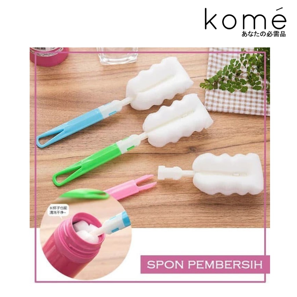 Tongkat Spon Pembersih Botol Gelas - Cleaner Sponge / Praktis dan Mudah / Pembersih Botol Minuman