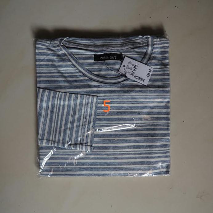 11 Macam Baju / Kaos Salur Lengan Panjang / Stripped / Belang / Wanita