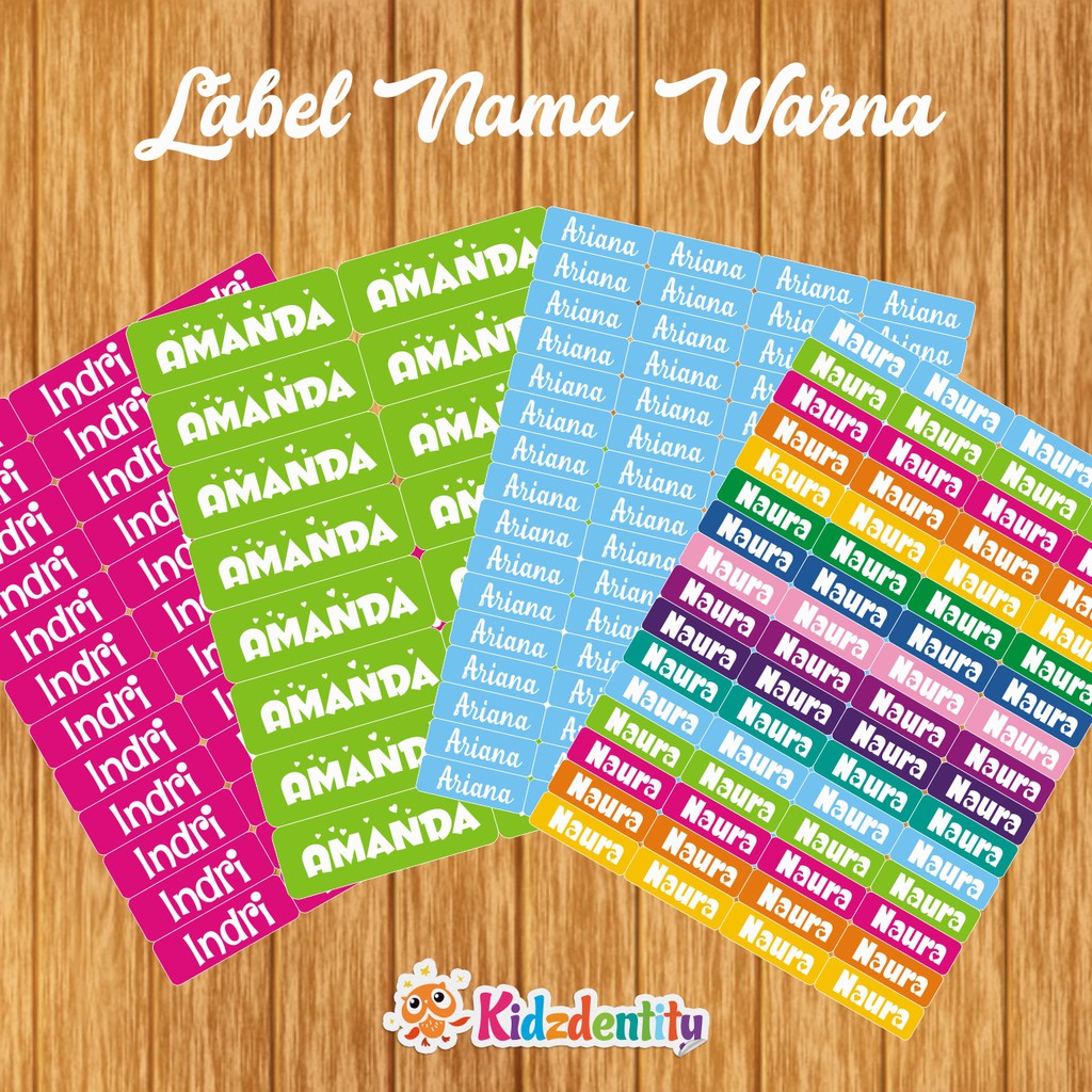 

STIKER LABEL NAMA WATERPROOF BASIC FULL COLOUR