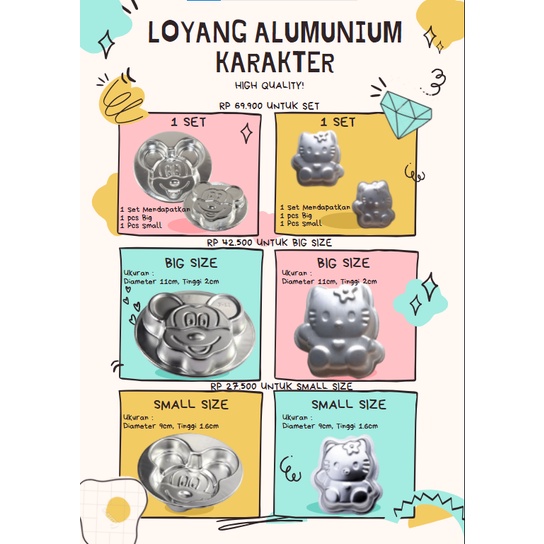 PROMO Loyang Cetakan Bento Bekal Anak Sekolah Alumunium Nasi Tumpeng Kuning Ulang Tahun Sanrio Disne