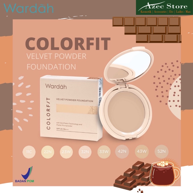 (BEDAK PADAT) Wardah Colorfit Velvet Powder Foundation