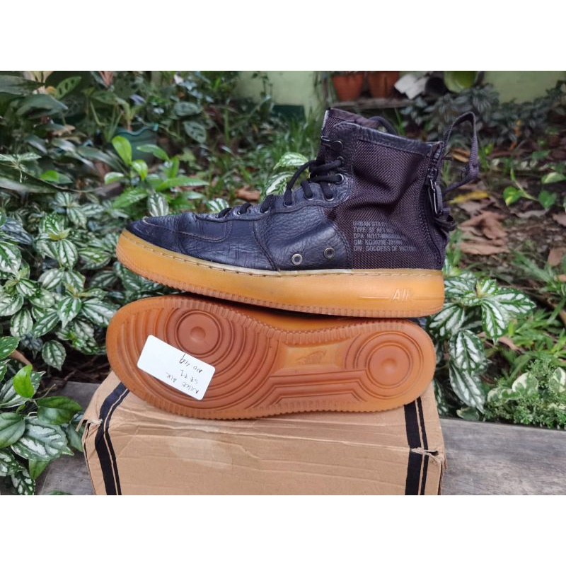 NIKE AIR FORCE ONE Full Black Leather Second Original Like New