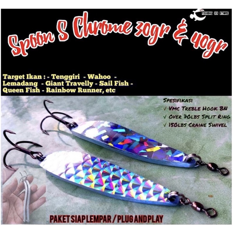 Spoon Pancing siap pakai kail besar | Spoon Tenggiri Spoon Jigging