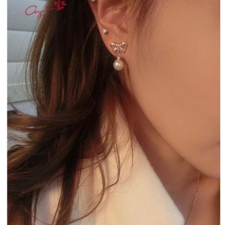 Anting Wanita Tusuk Korea Bentuk Hati Hias Kristal - Fashion Wanita Korea Aksesoris Murah AF004-5