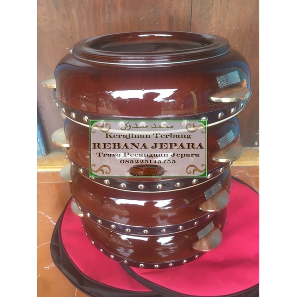 Rebana Jepara Hadroh Hadrah Genjring Terbang Jepara 1set / 4 pcs Polos gratis tas