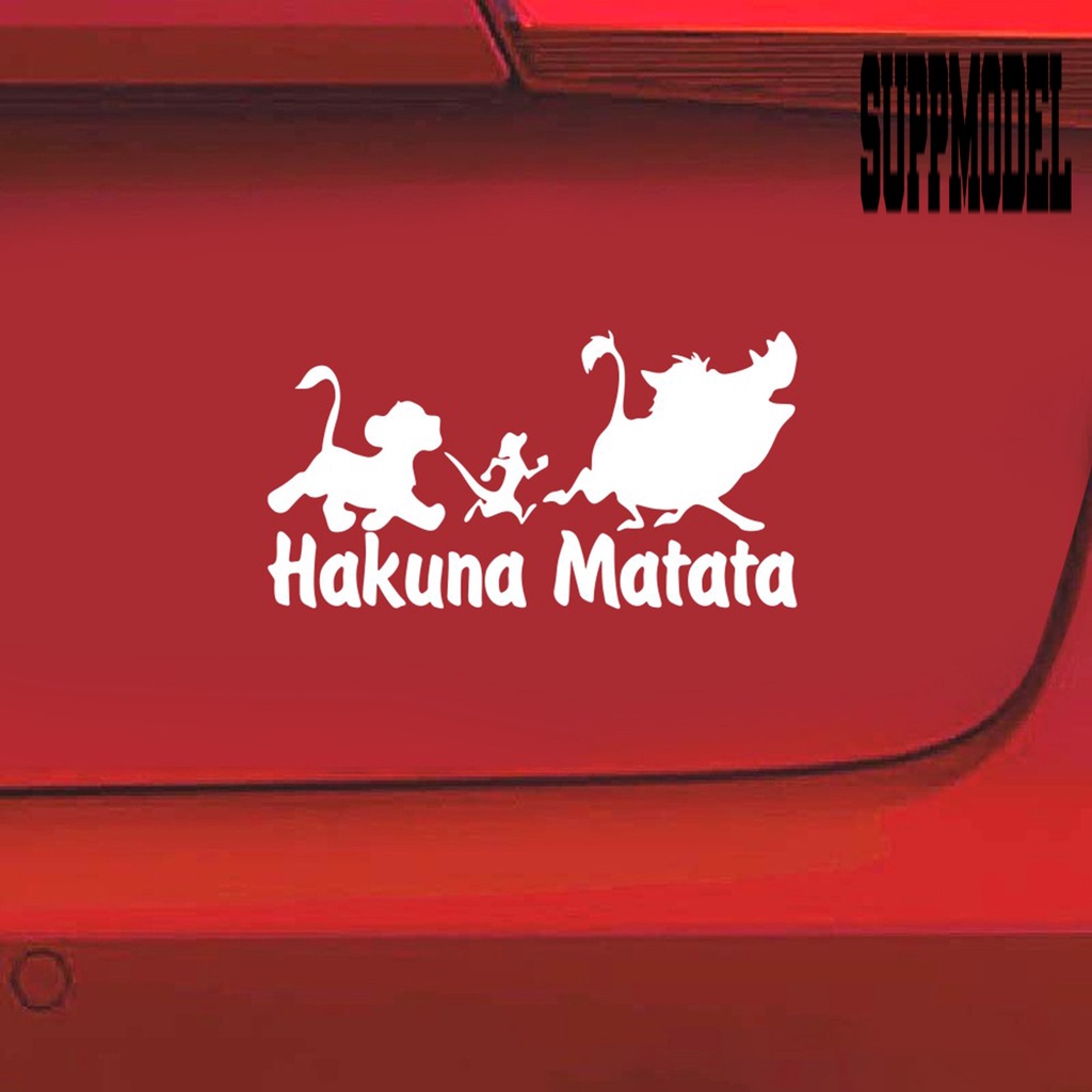 Stiker Vinyl Motif Hakuna Matata Tahan Air Untuk Mobil