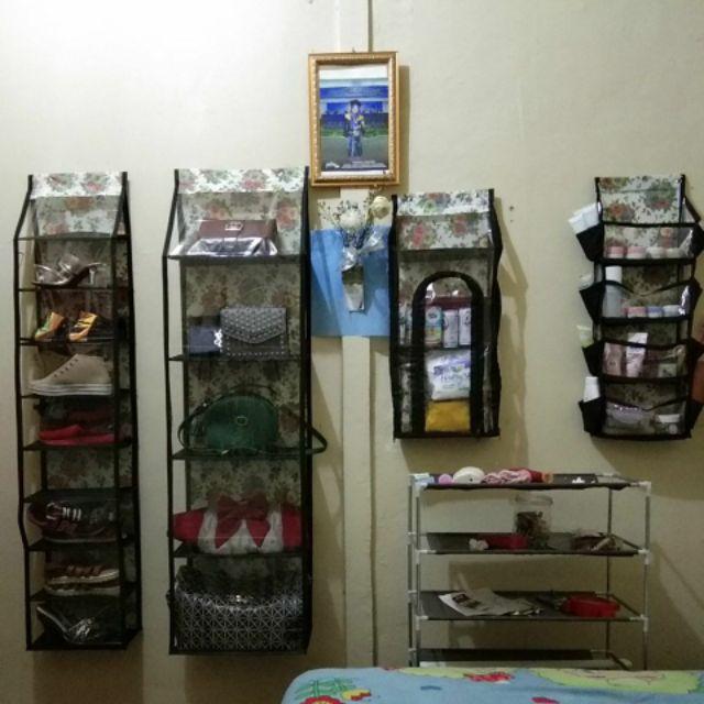 Promo Murah Paket 6in1 Rak Gantung Motif Bunga Nonresleting(raktas,sepatu,hbk1,hbk2,underwear,jilbab