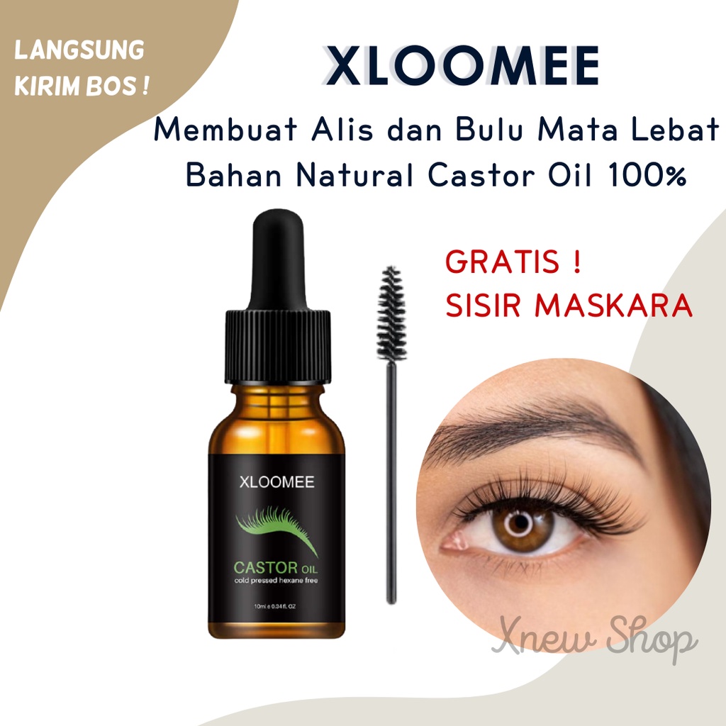 Pelentik Bulu Mata Permanen Xloomee Castor Oil Eyebrow Oil Serum Original penumbuh alis