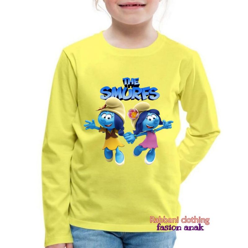 BAJU SMURFS KAOS ANAK LENGAN PANJANG