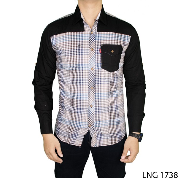 Kemeja Casual Denim Pria - LNG 1738