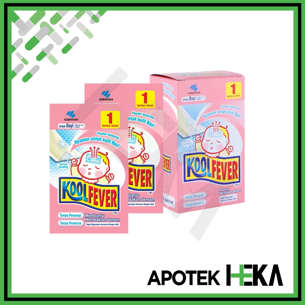 Koolfever Plester Kompres Demam Bayi Box 1x12 Sachet Pink Kartun Baby (SEMARANG)