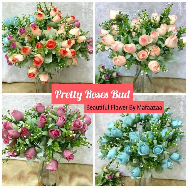 Bunga mawar kuncup hias mawar plastik artificial rose Bunga mawar kuncup hias mawar plastik artificial rose