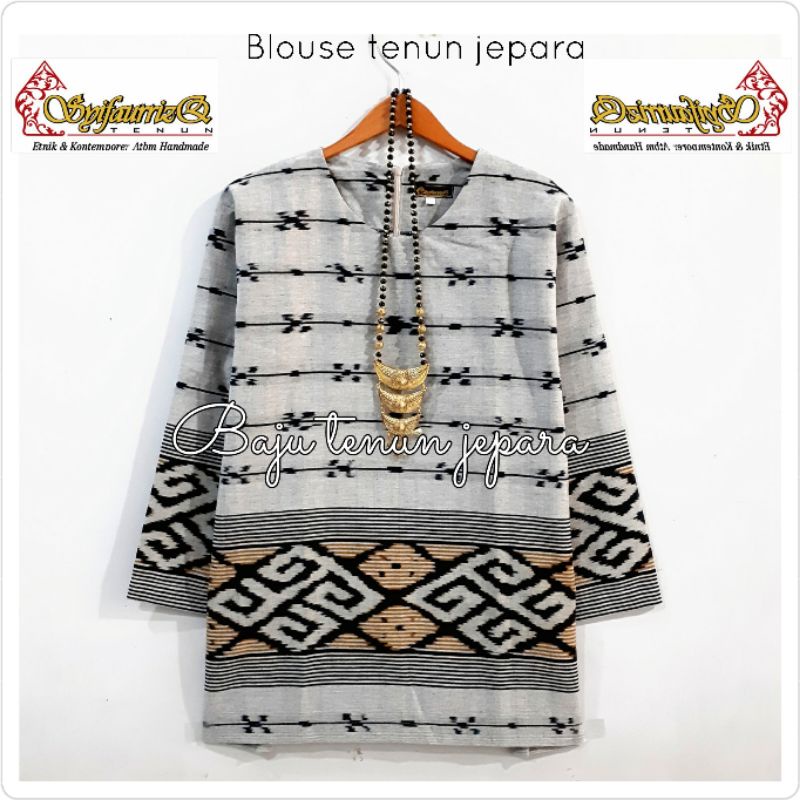 Blouse tenun jepara motif toraja pabintik BTB61