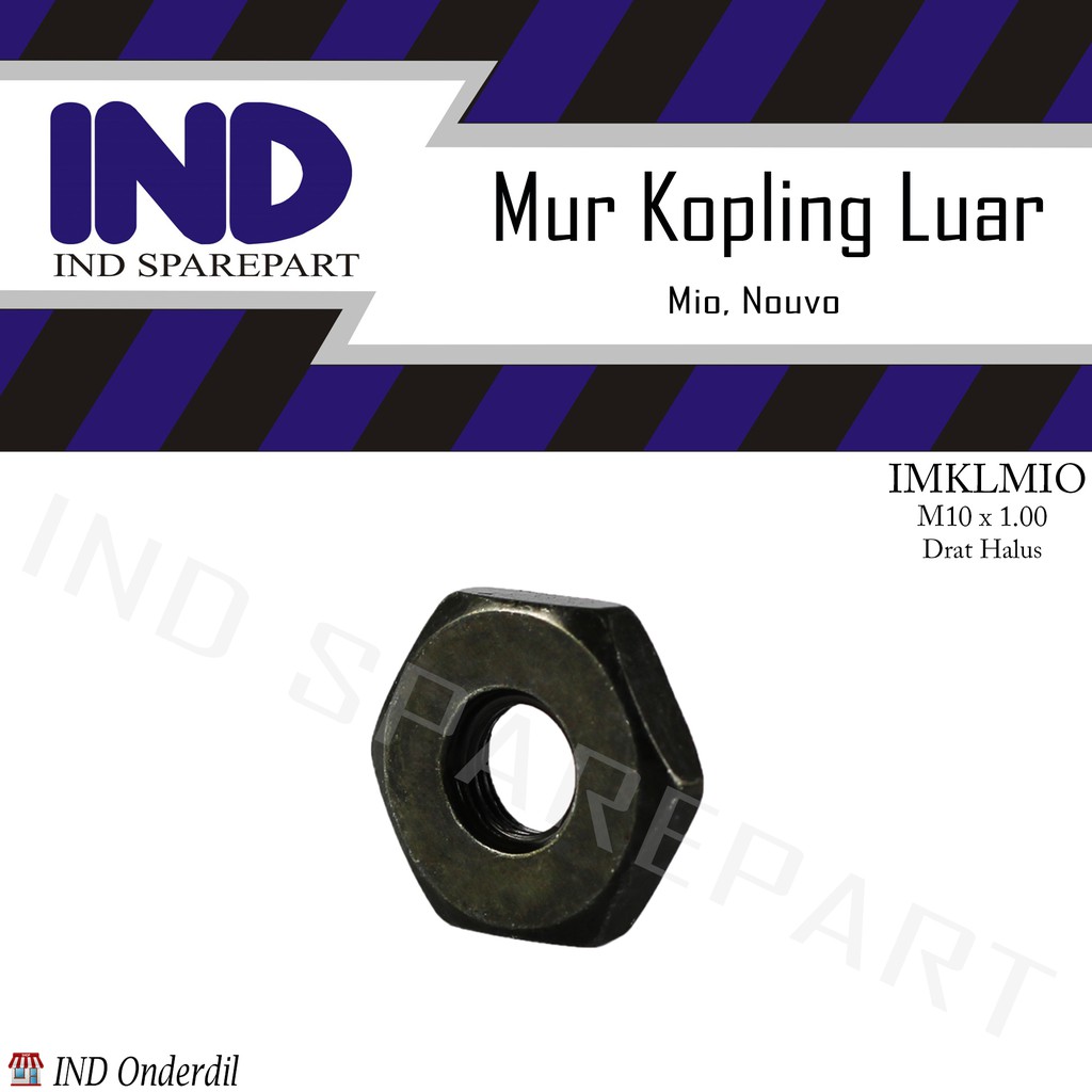 Mur Kopling Luar/CVT M10 X 1.00 Drat Halus Kunci 24 Mio Lama/Baru/J/Sporty/Soul/GT/M3/Smile/Z/Nouvo