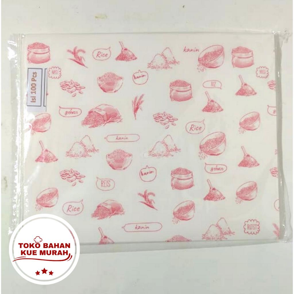 1 PACK KERTAS ROTI / KERTAS NASI MG PAPPER MOTIF