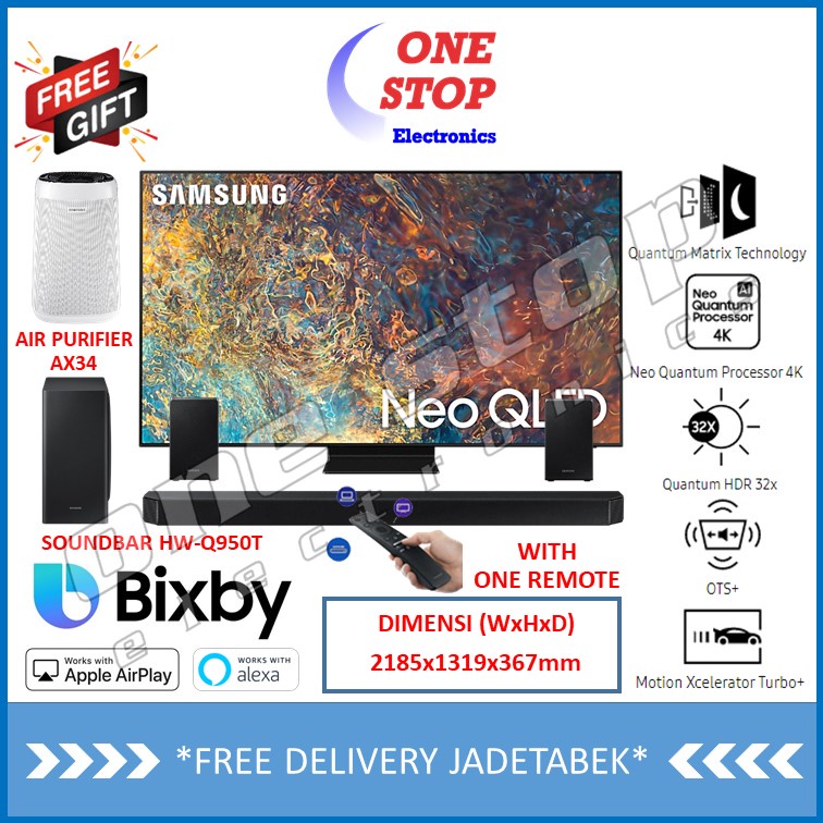 SAMSUNG 98QN90A Neo QLED 4K Smart TV 98 Inch FREE HW-Q950T & AX34