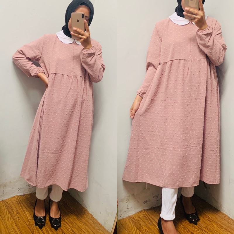 ZAMORA TUNIK CRINCLE URAGIRI / LONG TUNIK / TUNIK WANITA TERBARU