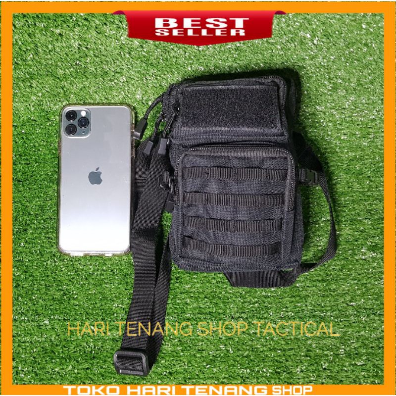 TAS SELEMPANG HP TAS PINGGANG MINI HITAM KODE 231