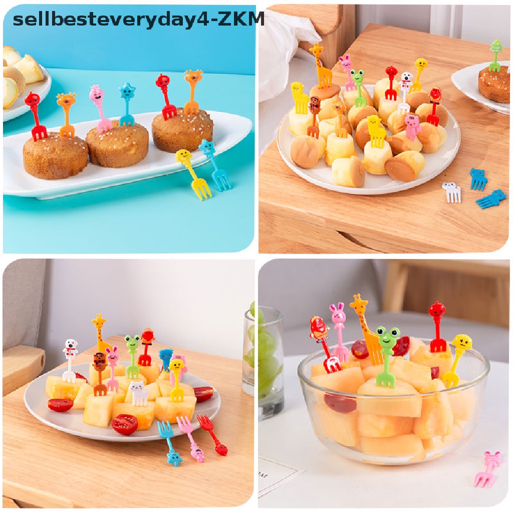 (sellbesteverydayZKM) Set Garpu Buah / Makanan Penutup / Cocktail / Sandwich Model Kartun Untuk Pesta