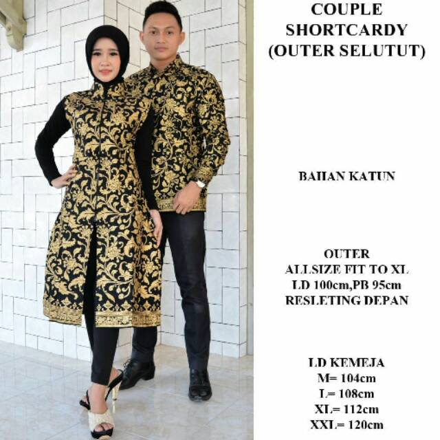 Couple Kemeja Shortcardy Batik Prada Gold