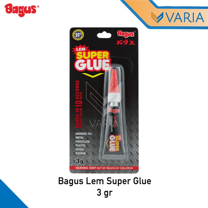 Bagus Super Glue 3 gr Lem Cair Perekat Serba Guna Plastik Karet Kayu