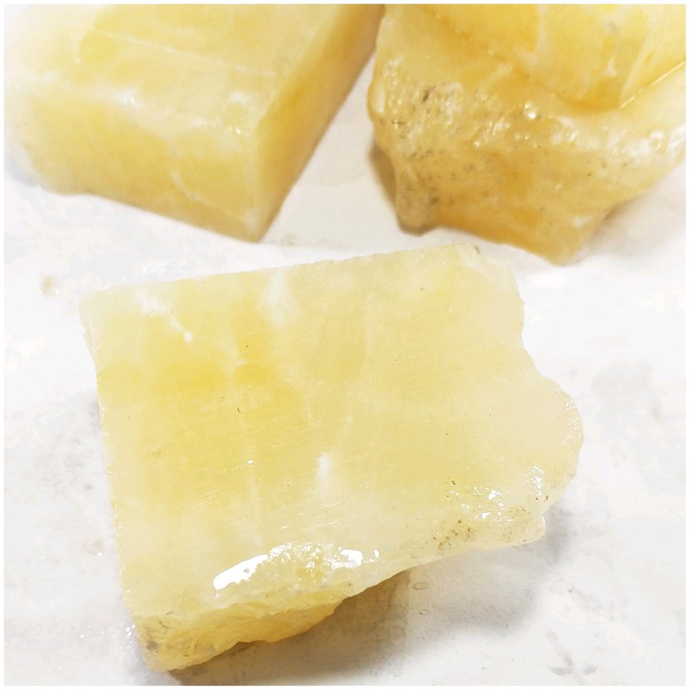 NATURAL BAHAN BATU AKIK YELLOW CALCITE - NATURAL MANIH GAJAH