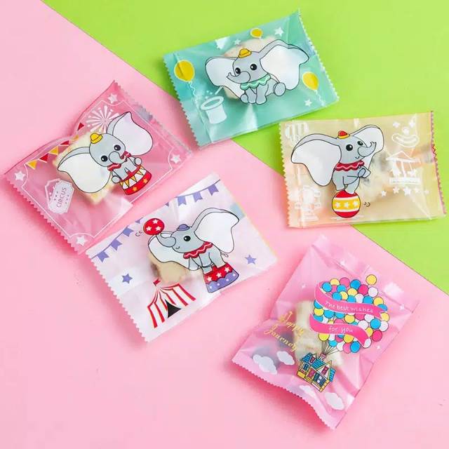 

(10pcs) kantong plastik permen naogat/cookies bag candy/souvenir cute elephant