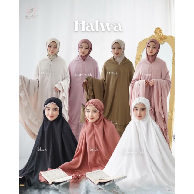Halwa Prayer Set by Gerai Aliyah Mukena 2in1 Mukena Ponco Mukena Travelling
