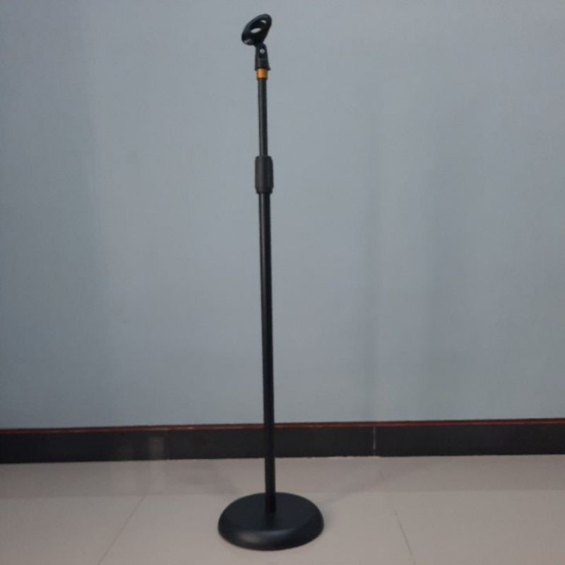 Stand Mic Podium Kaki Besi Bulat +Holder