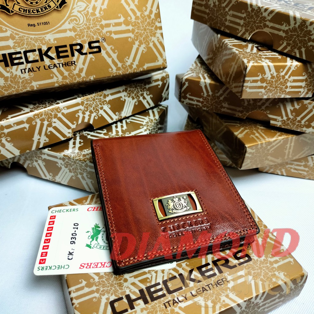 Checkers Dompet Kulit Impor Asli Pria CK 10