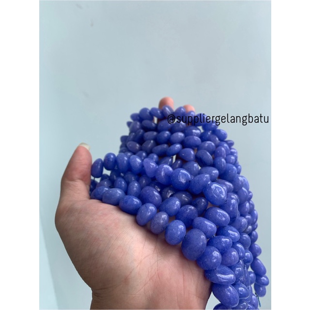 manik Batu alam soft purple agate Beads 14 x 12mm bahan gelang kalung
