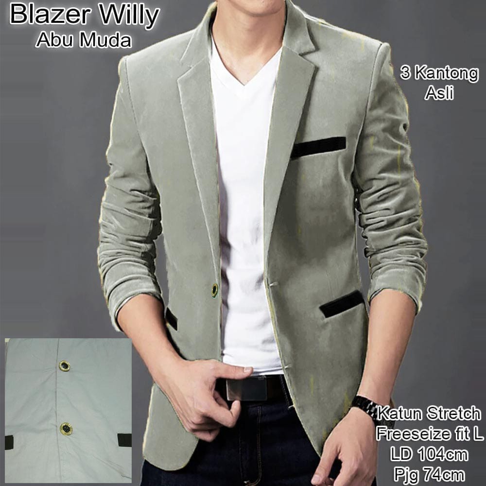 [JAS BLAZER WILLY SC] blazer pria katun strecth varian warna