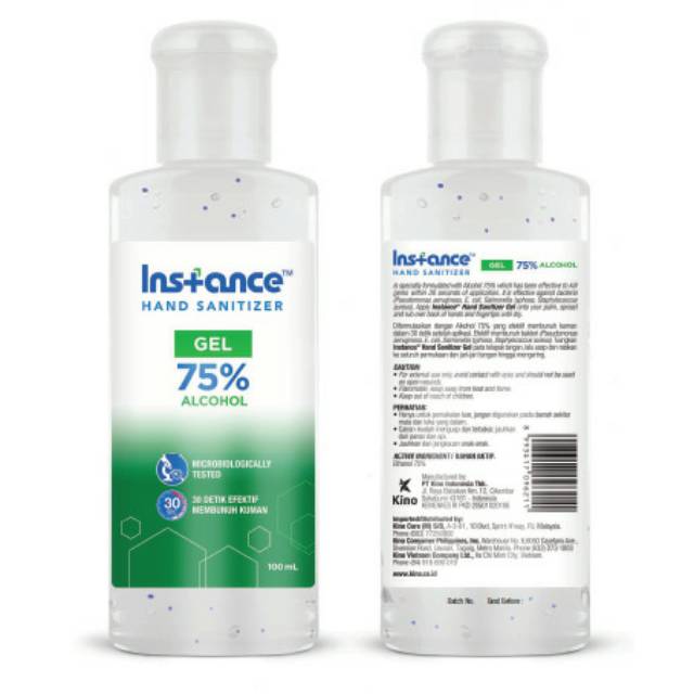 Instance hand sanitizer gel 100ml