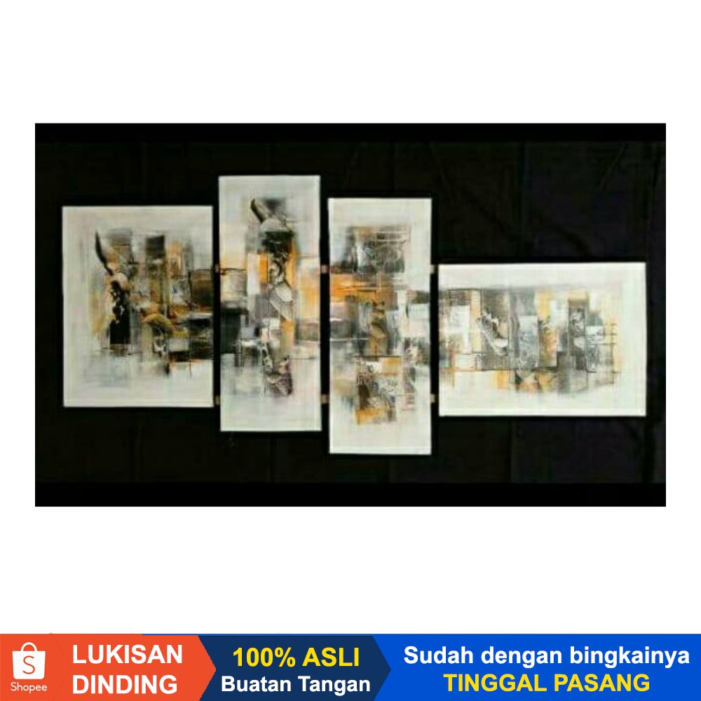 LUKISAN PANEL ABSTRAK MINIMALIS VOUCHER 04 LUKISAN DINDING RUANG TAMU KANVAS ABSTRAK WAJAH MINIMALIS